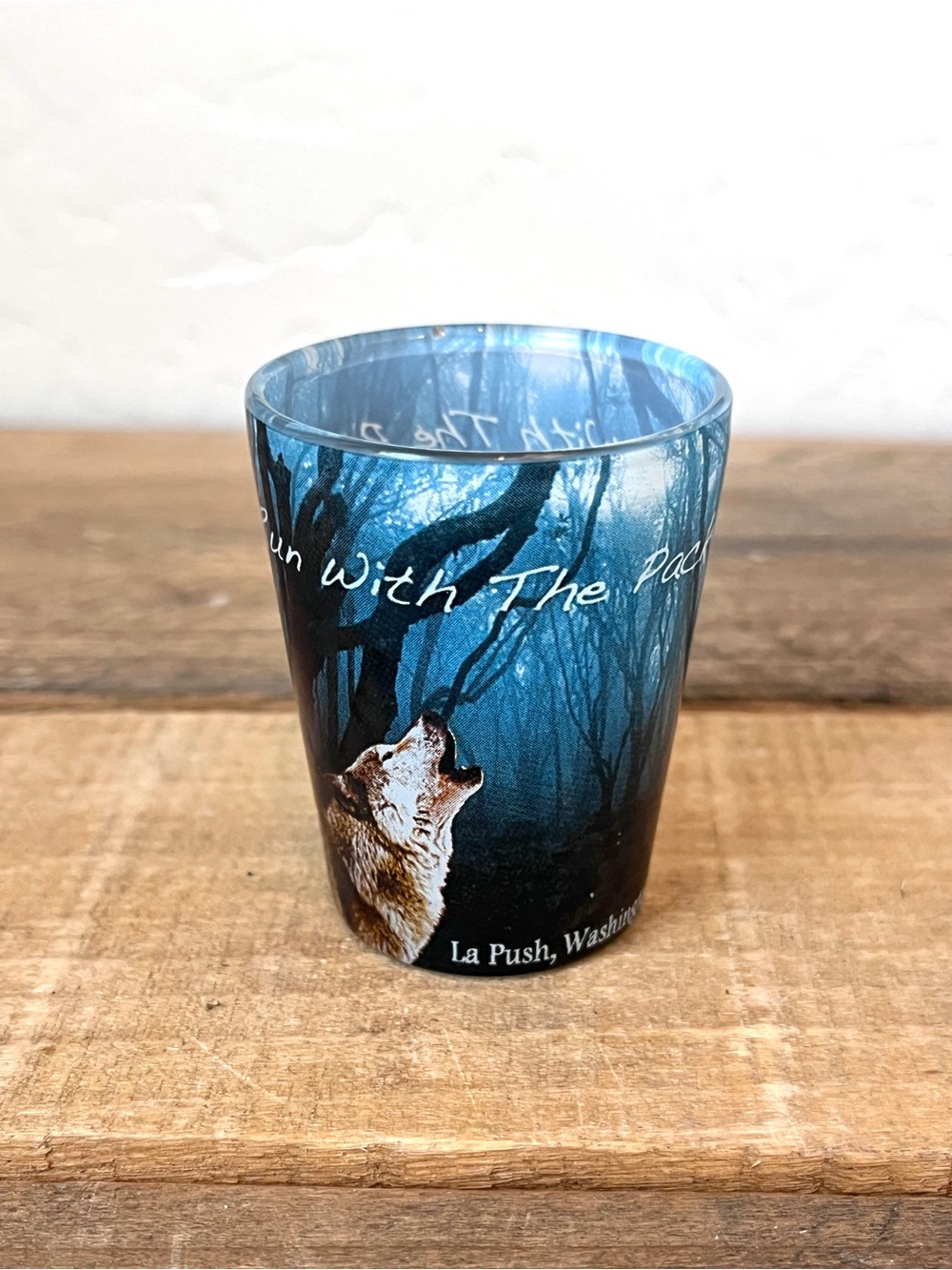 Vintage Double Sided Forks La Push WA Wolf Shot Glass Twilight